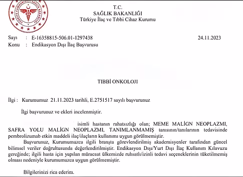 endikasyon disi ilac basvurusu mahkeme karari