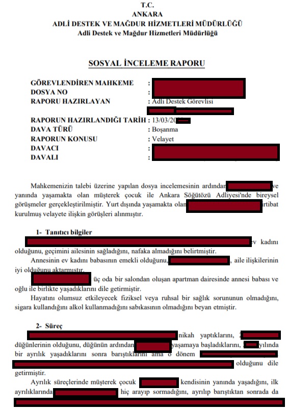 Sosyal İnceleme Raporu (SİR Raporu) 3 sir ornegi